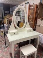 HEMNES Toilettafel met spiegel en krukje, Ophalen