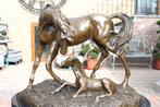 merrie en haar veulen in brons gesigneerd, PJ MENE, Ophalen of Verzenden, Brons