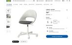 Ikea LOBERGET / MALSKÄR bureaustoel, Huis en Inrichting, Nieuw, Bureaustoel, Wit, Ophalen