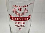 Oud bierglas EXPORT bry GOOSSENS VRASENE 33cl rode opdruk!, Ophalen of Verzenden, Zo goed als nieuw