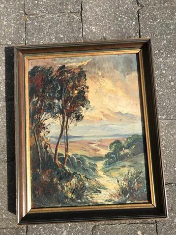 Ancienne peinture Afrique Congo signée huile sur panneau, Enlèvement ou Envoi