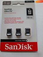 3 Stuks SanDisk 32 GB USB3.2 3-Pack USB 32GB 3Pack UltraFit, Verzenden, Nieuw, SanDisk, 32 GB