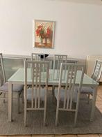 Complete eetplaats met 6 stoelen, dressoir en vitrine, Huis en Inrichting, Gebruikt, Ophalen