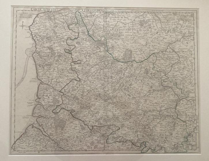 Carte ancienne encadrée de l'Artois - Delisle 1711, Antiquités & Art, Antiquités | Livres & Manuscrits, Enlèvement