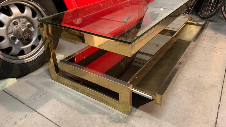 Zeldzame Belgo Chrom G-table MET schuif, Huis en Inrichting, Tafels | Salontafels, Gebruikt, Ophalen