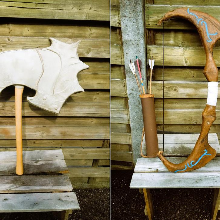 Fantasy Cosplay Wapens – Bijl & Boogset., Hobby en Vrije tijd, Overige Hobby en Vrije tijd, Ophalen