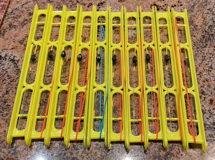 Hengelsport; 10 zelfgemaakte vislijntjes set 12, Watersport en Boten, Hengelsport | Algemeen, Nieuw, Vaste hengel, Ophalen of Verzenden