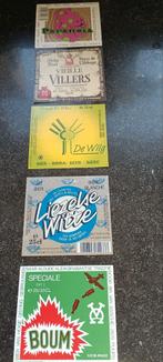 5 oude bieretiketten oude br. VAn Assche vieille villers, Collections, Marques de bière, Enlèvement ou Envoi