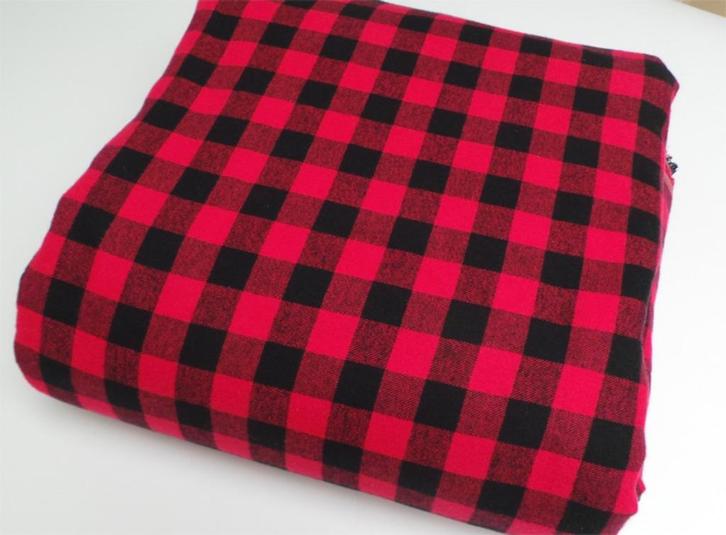 4491) 140x50 cm flanelle de coton carreaux rouge et noir, Hobby & Loisirs créatifs, Tissus & Chiffons, Neuf, Coton, 120 cm ou plus