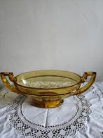Amberkleurige, ovalen coupe Val St Lambert gemerkt, Ophalen of Verzenden