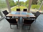 Table de jardin avec 6 chaises confortables, Jardin & Terrasse, Enlèvement, Utilisé, Bois