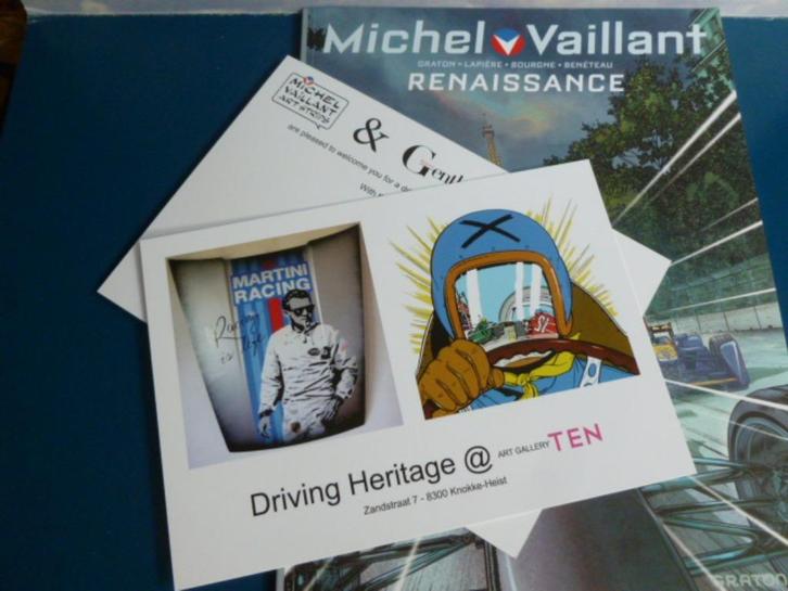 Invitation MICHEL VAILLANT Carte Postale Art Strips Gallery, Verzamelen, Postkaarten | België, Ongelopen, West-Vlaanderen, 1980 tot heden