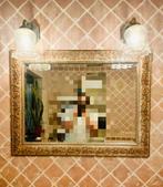 Set Badkamer accessoires en spiegel stijl art nouveau, Huis en Inrichting, Ophalen