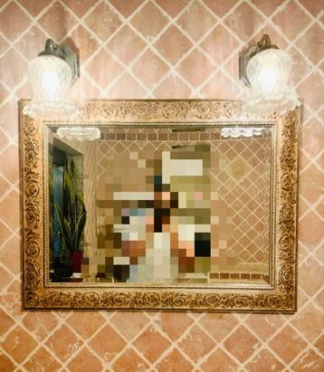 Set Badkamer accessoires en spiegel stijl art nouveau beschikbaar voor biedingen