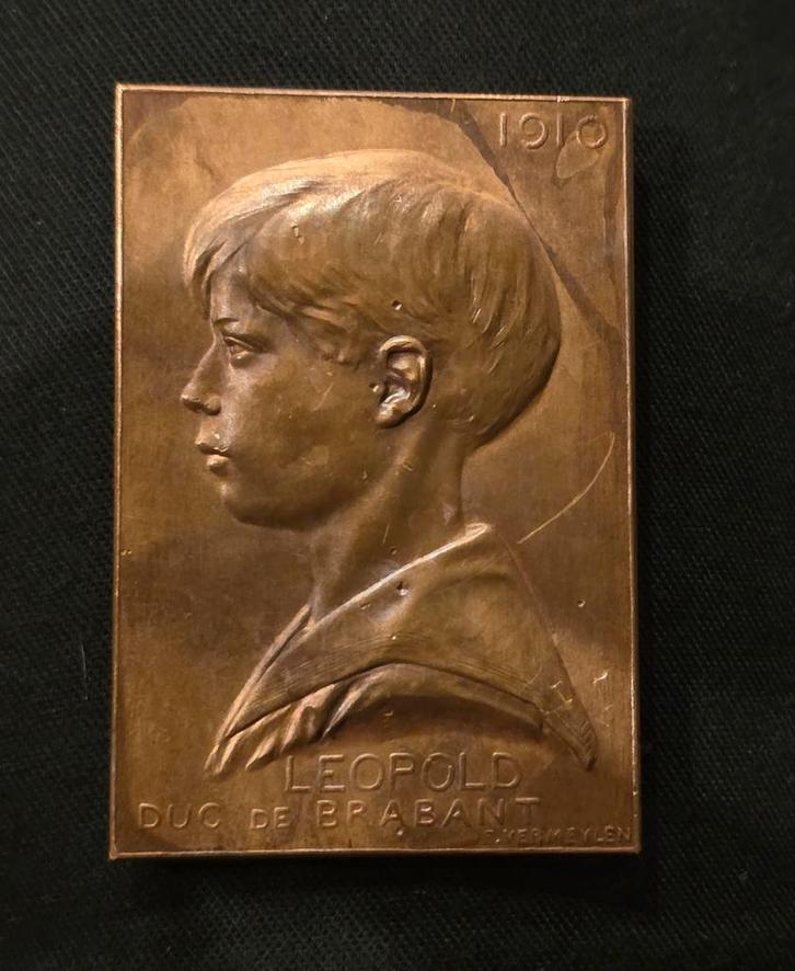 médaille Prince Léopold de Belgique 1910 (F. Vermeylen), Timbres & Monnaies, Pièces & Médailles, Bronze, Enlèvement ou Envoi