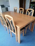 Uitbreidbare Houten Eettafel met 6 stoelen - zeer Praktisch, Ophalen