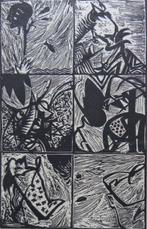 YVES DOARE / COUP D'OPIRES / ZW-W LINO CHINE COLLE / 24x16cm, Ophalen of Verzenden