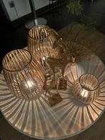 Set grote glazen windlichten Riverdale, Huis en Inrichting, Lampen | Kroonluchters, Ophalen, Zo goed als nieuw