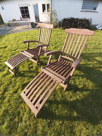 2 deckchairs teak beschikbaar voor biedingen