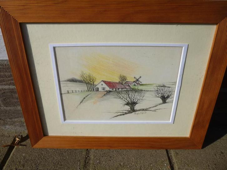 Schilderij : winterlandschap., Antiquités & Art, Art | Peinture | Classique, Enlèvement ou Envoi