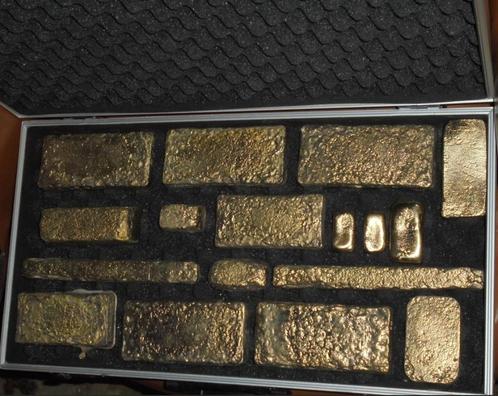 Koffer Vol Met Goud 17 Goudbaren Goudbaar Inclusief Koffer, Postzegels en Munten, Edelmetalen en Baren, Goud, Ophalen of Verzenden