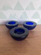 Iittala Ballo - 3 donkerblauwe theelichthouders, Ophalen of Verzenden, Zo goed als nieuw, Kandelaar