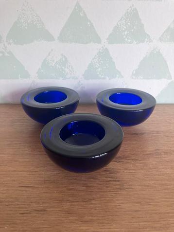 Iittala Ballo - 3 donkerblauwe theelichthouders beschikbaar voor biedingen