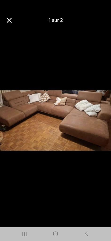 Canapé d'angle et méridienne, Huis en Inrichting, Zetels | Zetels, Gebruikt, Vierpersoons of meer, 300 cm of meer, Stof, Ophalen