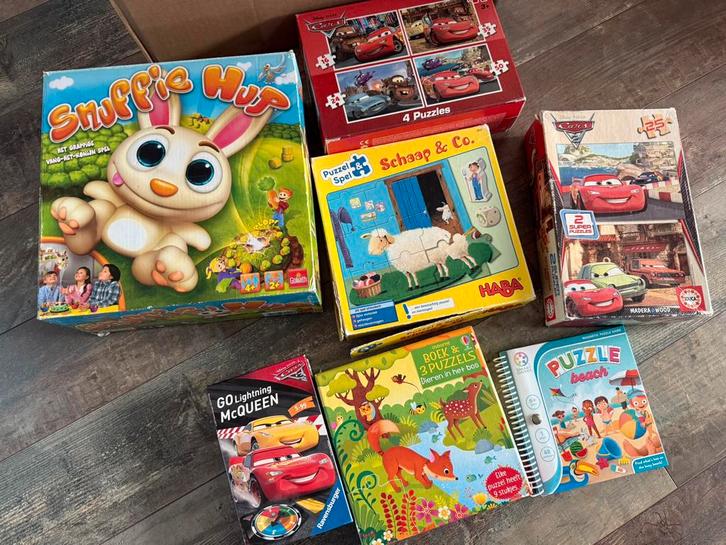 Gezelschapsspelletjes - puzzels - houten blokken, Kinderen en Baby's, Speelgoed | Kinderpuzzels, Gebruikt, Ophalen