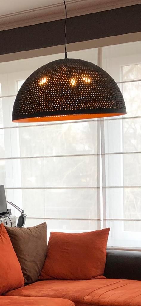 Industriële hanglamp met 3 lichtpunten, Huis en Inrichting, Lampen | Hanglampen, Zo goed als nieuw, Metaal, Ophalen