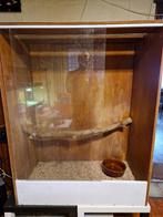 Terrarium in hout met glazen schuifdeuren, Dieren en Toebehoren, Ophalen, Gebruikt, Terrarium of Paludarium