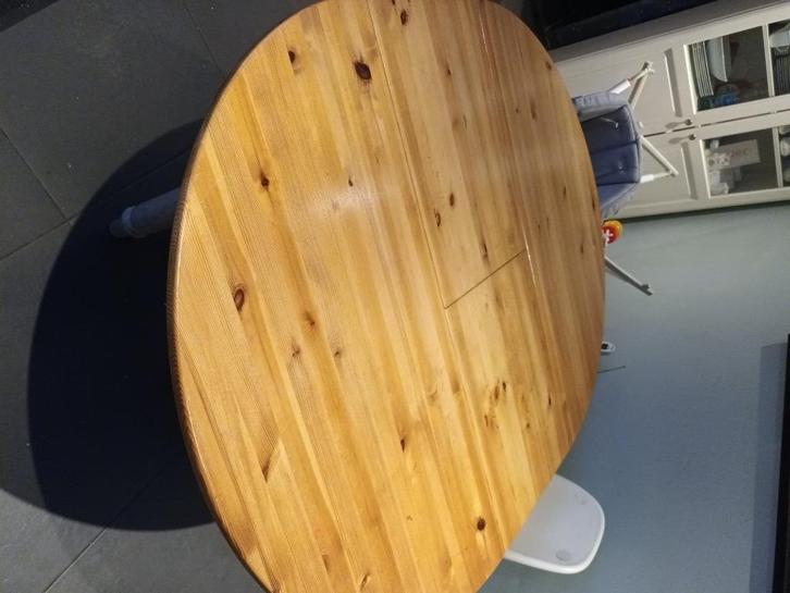 Ronde uitschuifbare eettafel, Huis en Inrichting, Tafels | Eettafels, Gebruikt, 100 tot 150 cm, 100 tot 150 cm, Vijf personen of meer
