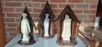 Houten schrijn met heilig beeld 4€/stuk of 10€ voor de 3, Antiquités & Art, Enlèvement