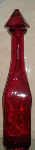 2 vintage vazen met dop roze of groen 49 cm, Huis en Inrichting, Woonaccessoires | Vazen, Gebruikt, Ophalen of Verzenden, Glas