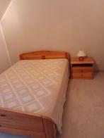 Bed en nachttafel, Huis en Inrichting, 190 cm of minder, Bruin, 140 cm, Zo goed als nieuw