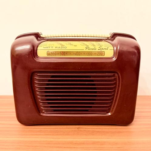 VINTAGE ITALIAANSE BUIZENRADIO WATT PICCOLO SPORT 1953 RARE, Antiek en Kunst, Antiek | Tv's en Audio, Verzenden