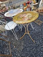 ancienne table ronde française 50/73cm €50, Jardin & Terrasse, Enlèvement, Utilisé
