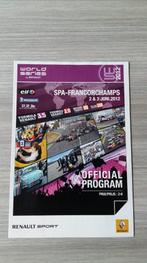 World Series by Renault 2012 Spa-Francorchamps - programme, Comme neuf, Enlèvement ou Envoi, Renault