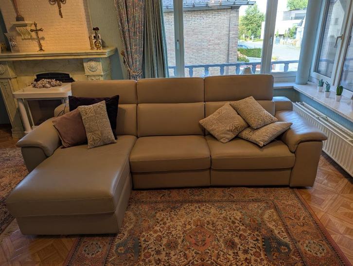 salon leder, Huis en Inrichting, Zetels | Zetels, Zo goed als nieuw, Hoekbank, Driepersoons, 250 tot 300 cm, 150 cm of meer, Leer