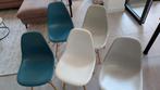 6 eetkamerstoelen,1 ter reparatie, Huis en Inrichting, Stoelen, Ophalen, Kunststof, Gebruikt, Blauw