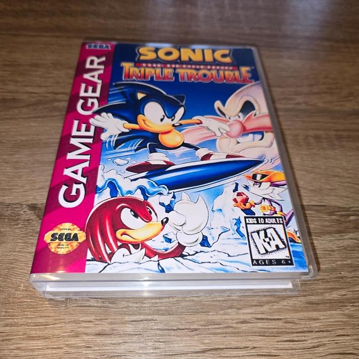 Sonic The Hedgehog Triple Trouble Sega Game Gear Game Case, Games en Spelcomputers, Games | Sega, Zo goed als nieuw, Game Gear