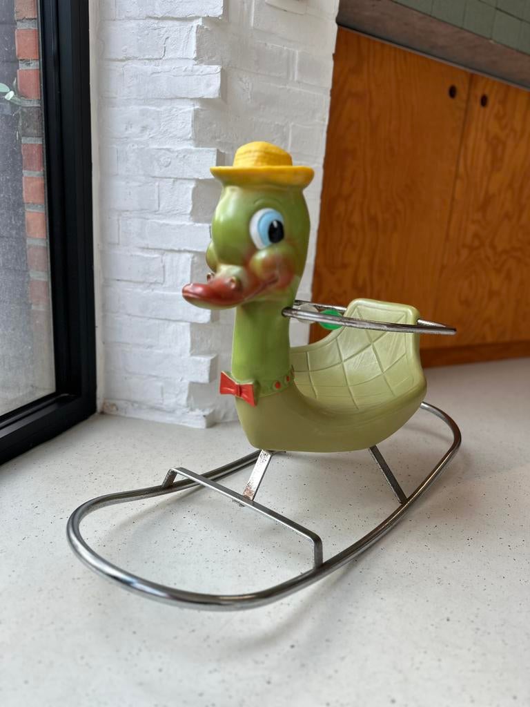 Vintage Canova schommeleend uit de jaren 60, Kinderen en Baby's, Speelgoed | Hobbelfiguren, Gebruikt, Ophalen