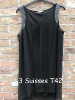 3 Suisses zwarte voile jurk met voering T42, Kleding | Dames, Jurken, Gedragen, 3suisses, Maat 42/44 (L), Ophalen of Verzenden