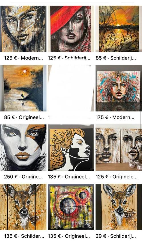 Moderne Betaalbare en originele schilderijen Mk Art, Antiek en Kunst, Kunst | Schilderijen | Modern, Ophalen of Verzenden