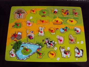 Grote leuke puzzel "boerderij en dieren" met nopjes  beschikbaar voor biedingen