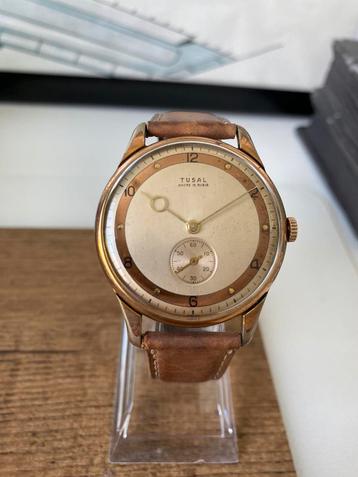 Vintage tusal horloge, 37mm oversized watch, perfect werkend