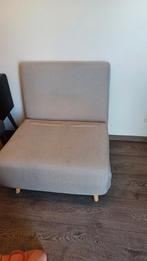 Slaapbank beige met kussen, Ophalen, Eenpersoons, Beige, Zo goed als nieuw