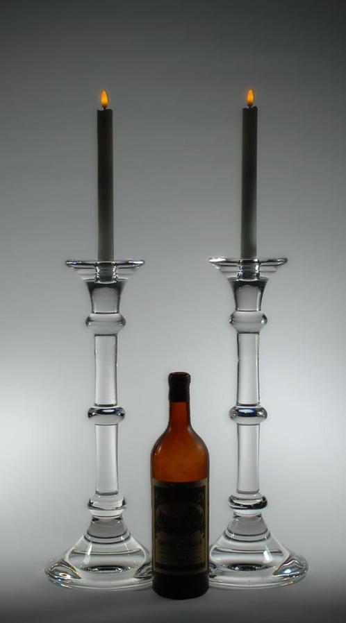 Val Saint Lambert - 2 'Ingo' Kandelaars  XL - VSL., Antiek en Kunst, Antiek | Glaswerk en Kristal, Ophalen of Verzenden