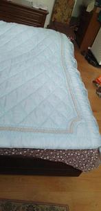 bedsprei in bleekblauw nylon 1.40 x 2.05 m, Blauw, Overige typen, Tweepersoons, Ophalen of Verzenden