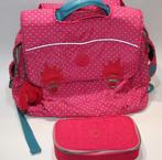 Kipling cartable Iniko + plumier pour les primaires + singe, Divers, Fournitures scolaires, Utilisé, Enlèvement ou Envoi